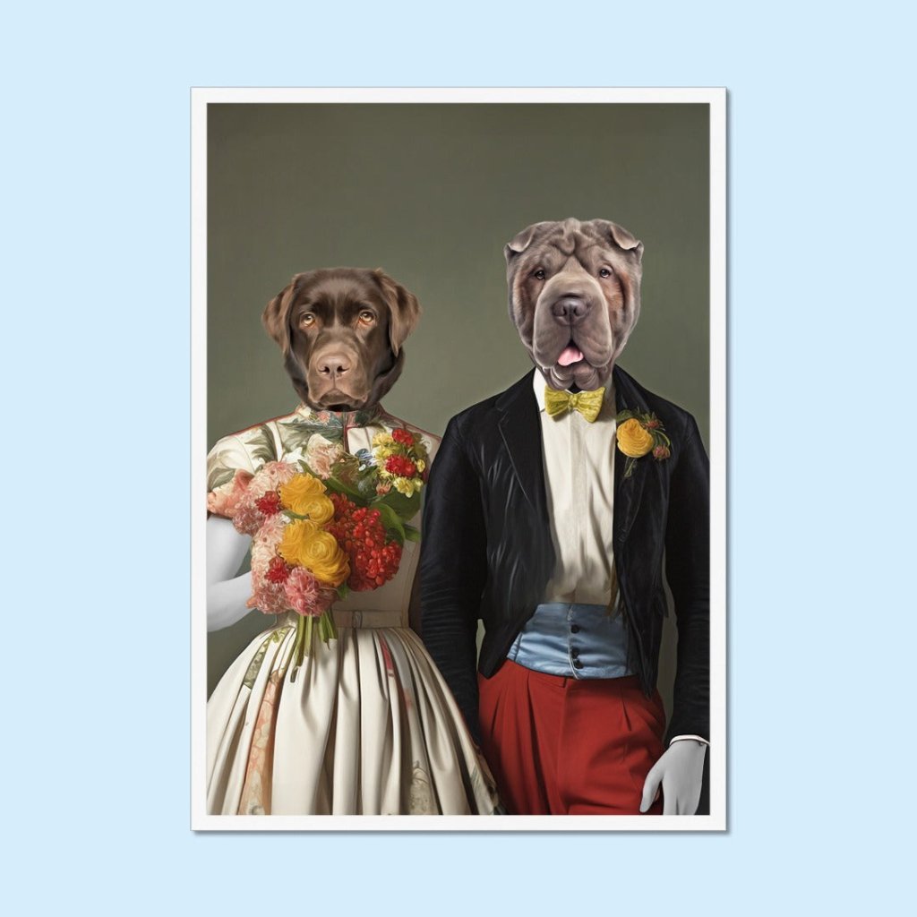 Duke and Duchess: Custom Pet Portrait - Paw & Glory - Dog Portraits - Pet Portraits