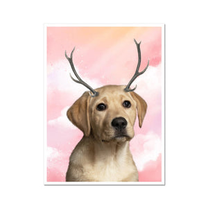 Elk Antlers: Minimalist Pet Poster - Paw & Glory - Dog Portraits - Pet Portraits