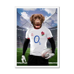England Rugby Team: Custom Pet Portrait - Paw & Glory - Dog Portraits - Pet Portraits