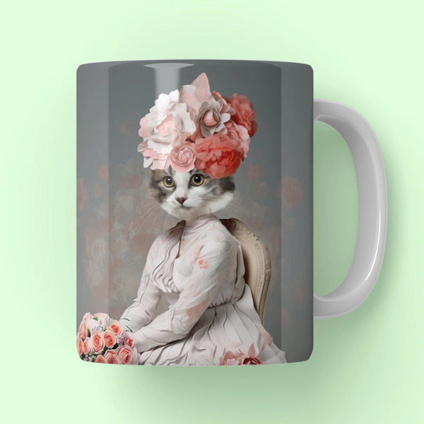 Flower Princess: Custom Pet Coffee Mug | royal pet portrait | Paw & Glory