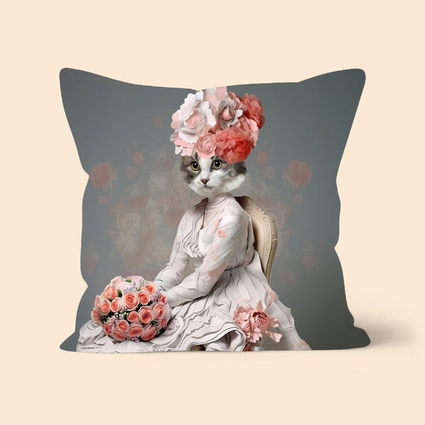 Flower Princess: Custom Pet Pillow | royal pet portrait | Paw & Glory