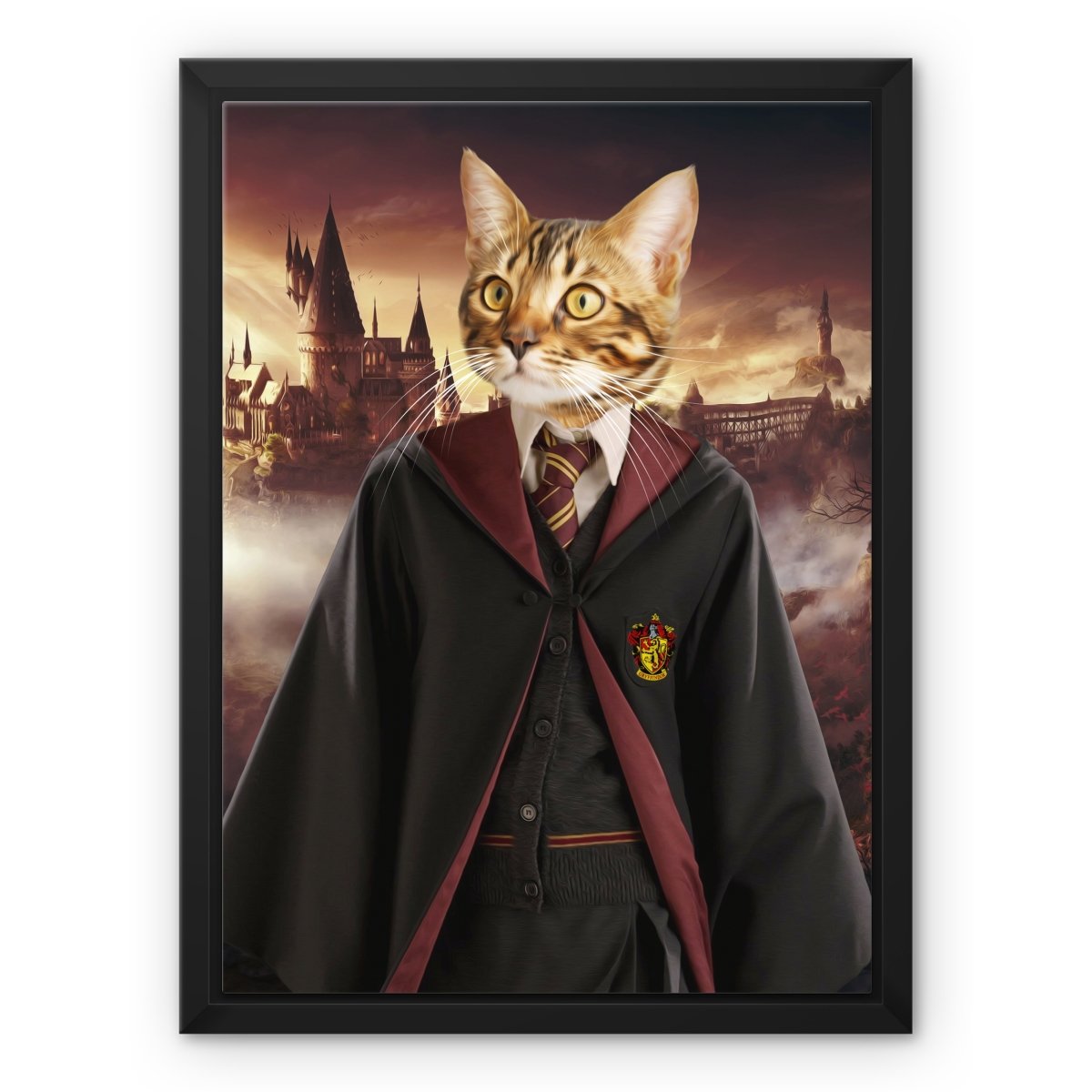 Brave House Wizard Custom Pet Canvas | Custom Pet Portrait Canvas | Paw & Glory