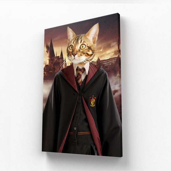 Brave House Wizard Custom Pet Canvas | Custom Pet Portrait Canvas | Paw & Glory