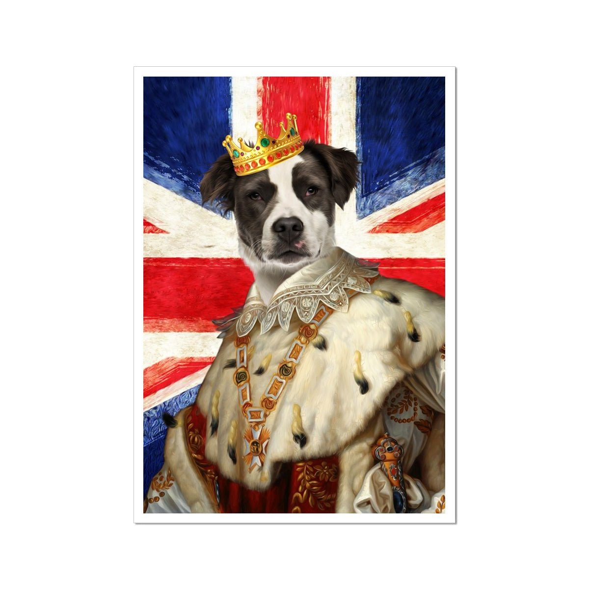 His Majesty British Flag: Custom Pet Portrait - Paw & Glory - Dog Portraits - Pet Portraits