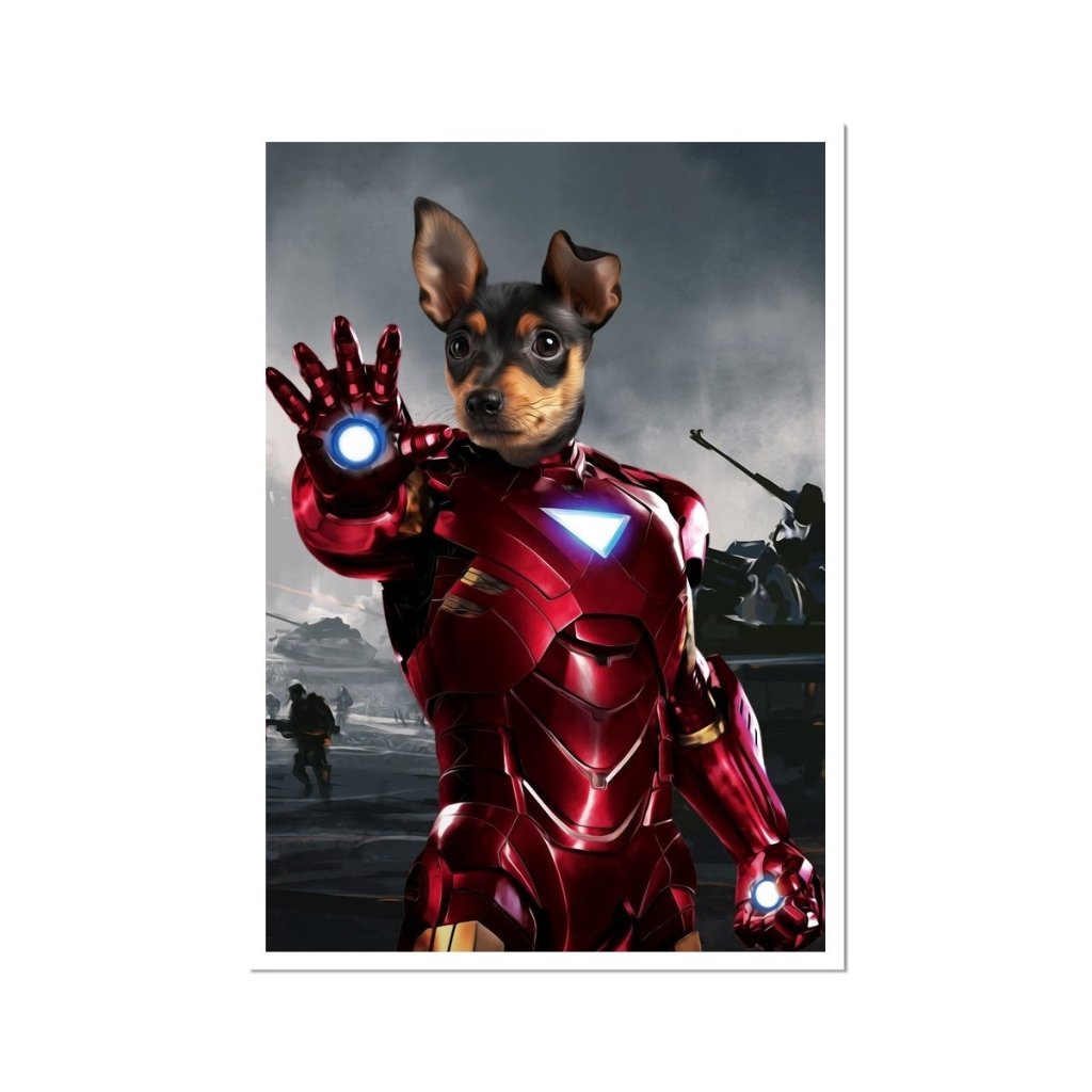 Armoured Comic Hero Custom Pet Portrait | Custom Pet Portrait | Paw & Glory