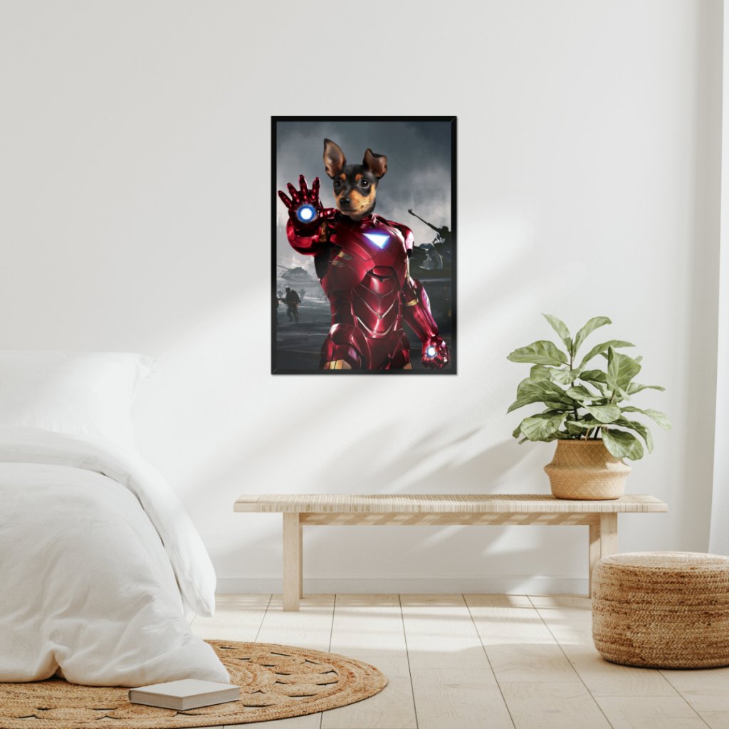 Armoured Comic Hero Custom Pet Portrait | Custom Pet Portrait | Paw & Glory