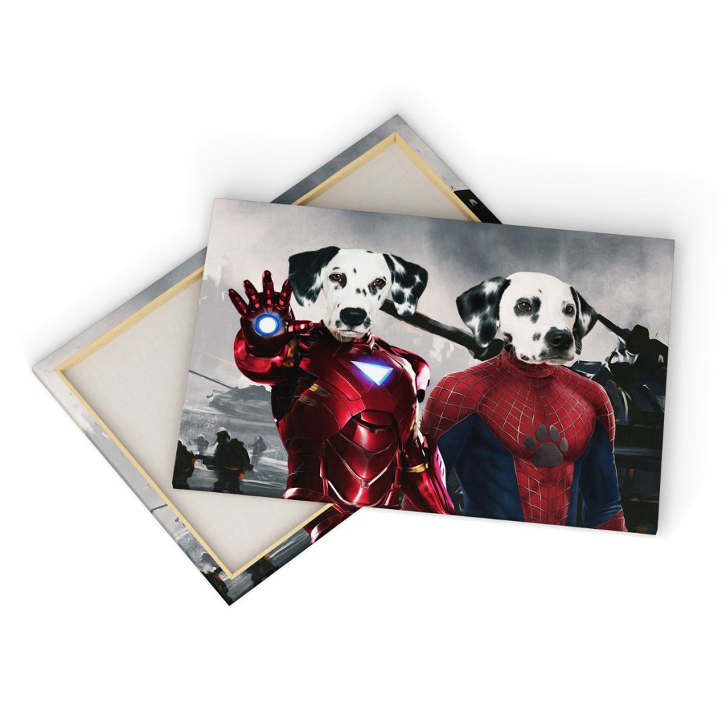 Iron Paw & Spider Paw: Custom Pet Canvas - Paw & Glory - Dog Portraits - Pet Portraits