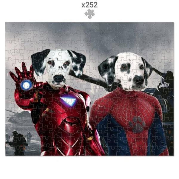 Armoured And Web Heroes Custom Pet Puzzle | Funny Pet Portrait | Paw & Glory