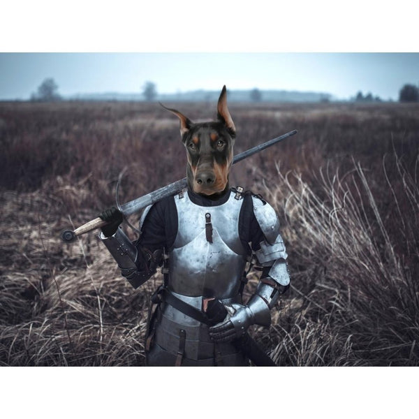 Armoured Heroine Custom Digital Download Pet Portrait | Pet Portrait From Photo | Paw & Glory