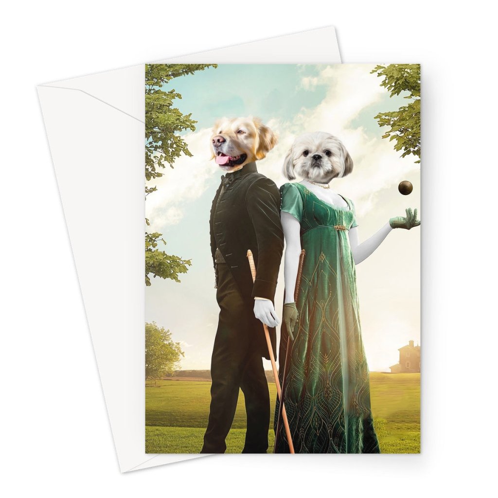 Regency Couple Custom Pet Greeting Card | Personalised Pet Gift | Paw & Glory