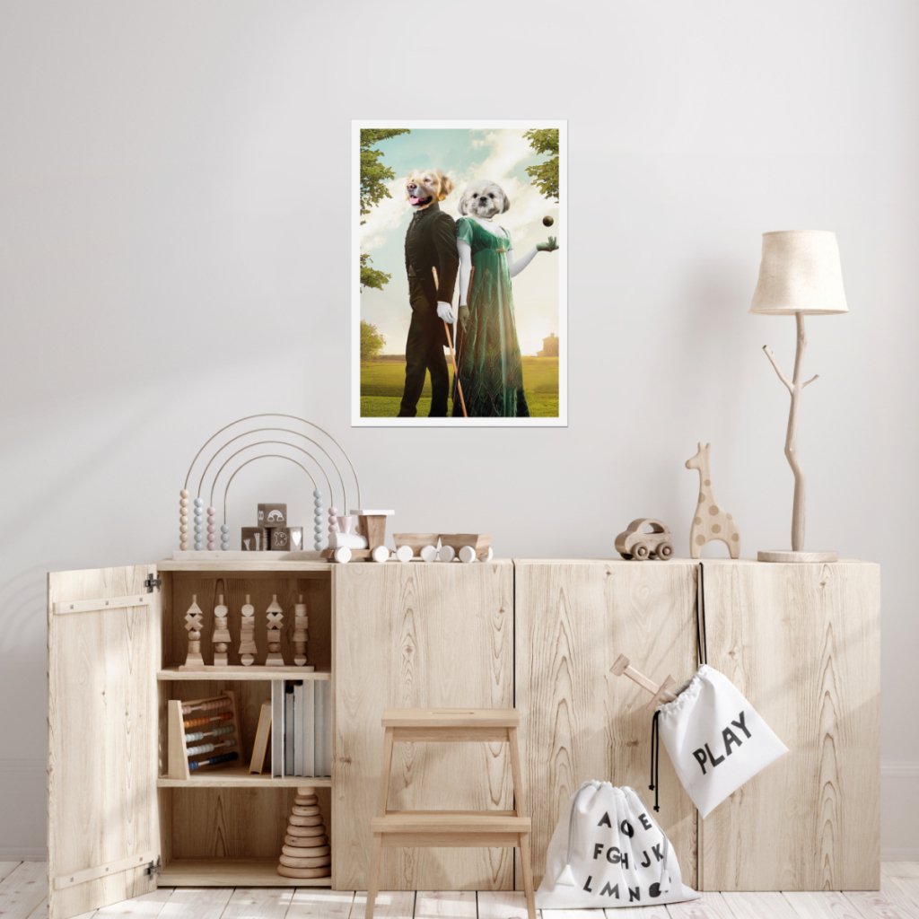 Regency Couple Custom Pet Poster | Custom Pet Portrait Print | Paw & Glory