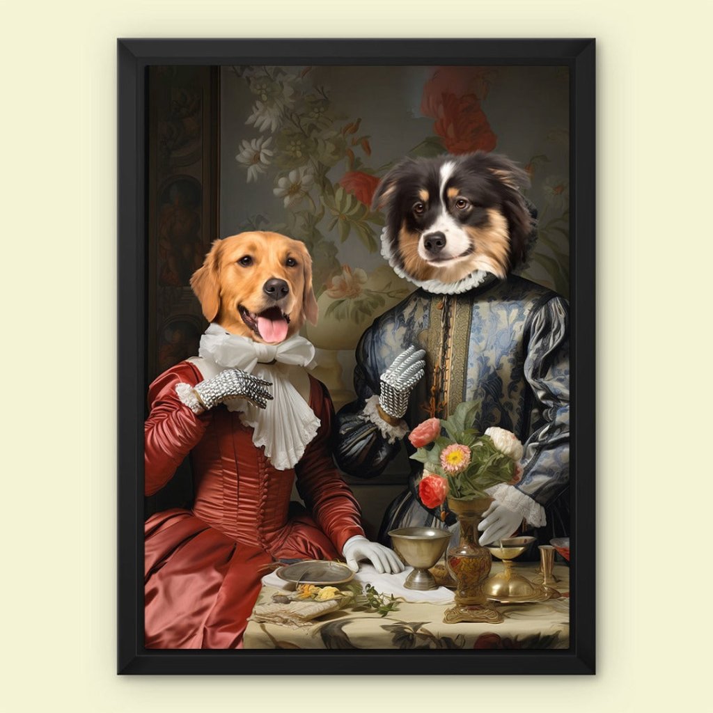 Knight Bachelor and Knight's Wife: Custom Pet Canvas - Paw & Glory - Dog Portraits - Pet Portraits