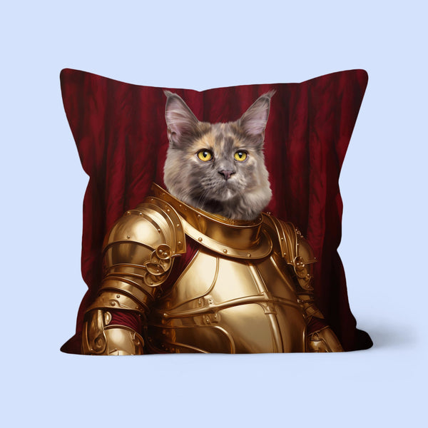 Knight Errant: Custom Pet Pillow | royal pet portrait | Paw & Glory