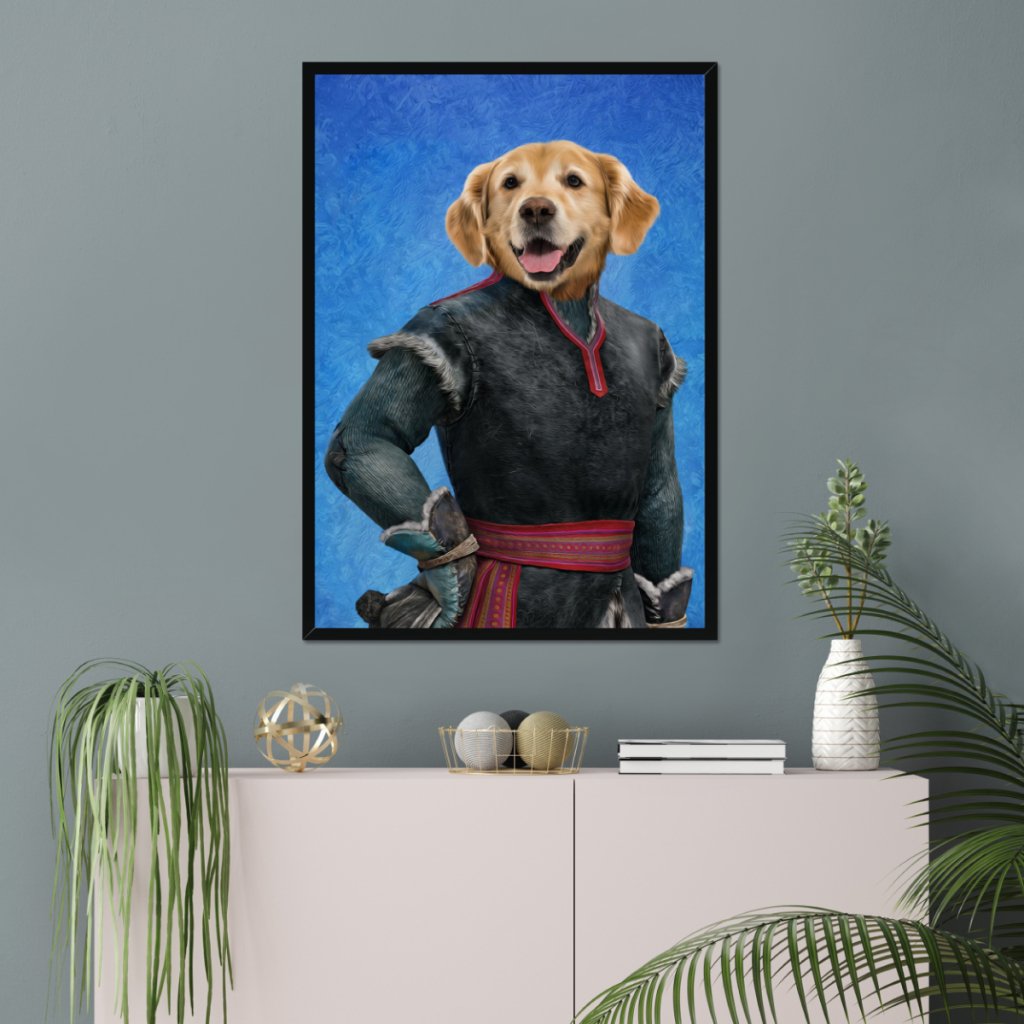 Snowy Mountain Man Custom Pet Portrait | Paw & Glory