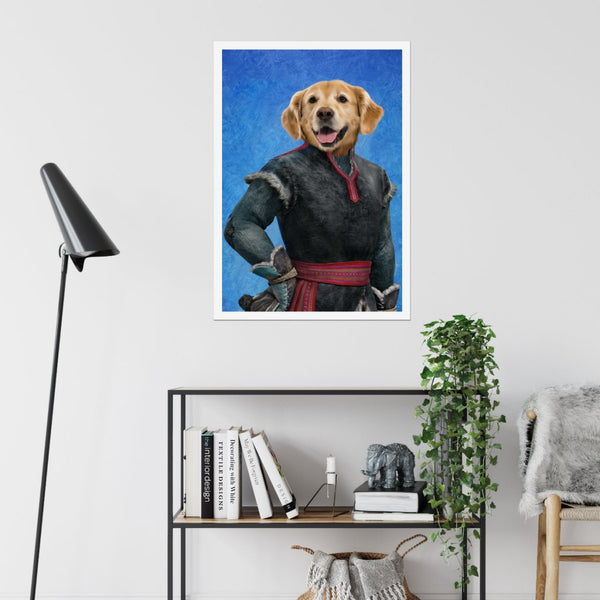 Snowy Mountain Man Custom Pet Poster | Custom Pet Portrait Print | Paw & Glory