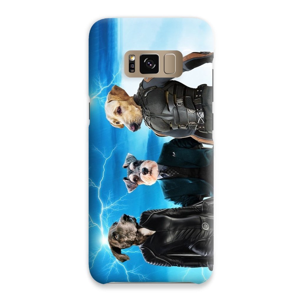 Marvellous Trio: Custom Phone Case - Paw & Glory - Dog Portraits - Pet Portraits