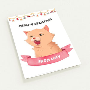 Meowy Christmas Cartoon Greetings Cards - Paw & Glory - Dog Portraits - Pet Portraits