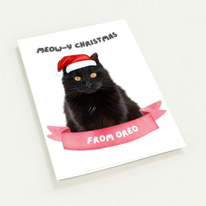 Meowy Christmas Minimalist Cat Greetings Cards - Paw & Glory - Dog Portraits - Pet Portraits