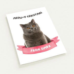 Meowy Christmas Minimalist Cat Greetings Cards - Paw & Glory - Dog Portraits - Pet Portraits