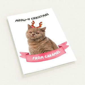 Meowy Christmas Minimalist Cat Greetings Cards - Paw & Glory - Dog Portraits - Pet Portraits