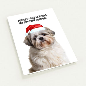 Merry Christmas Ya Filthy Animal Minimalist Greetings Cards - Paw & Glory - Dog Portraits - Pet Portraits