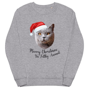 Merry Christmas Ya Filthy Animal Modern Pet Face Sweatshirt - Paw & Glory - Dog Portraits - Pet Portraits