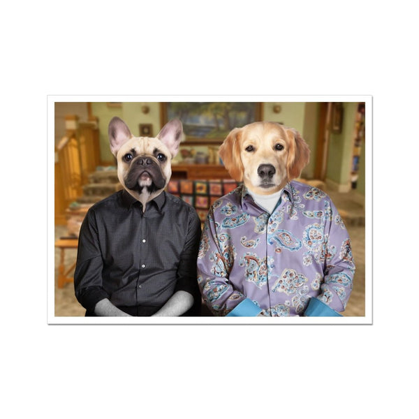 Family Sitcom Couple Custom Pet Poster | Custom Pet Portrait Print | Paw & Glory