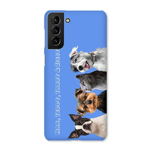 Modern: Custom Four Pet Phone Case (Half Body) - Paw & Glory - Dog Portraits - Pet Portraits