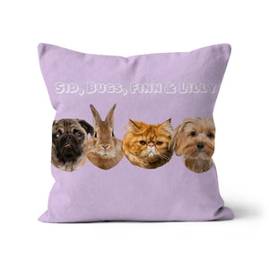 Modern: Custom Four Pet Pillow - Paw & Glory - Dog Portraits - Pet Portraits