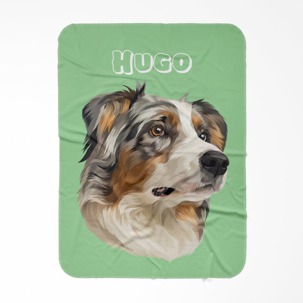 Modern: Custom One Pet Blanket - Paw & Glory - Dog Portraits - Pet Portraits