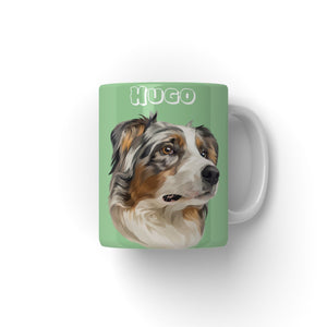 Modern: Custom One Pet Coffee Mug - Paw & Glory - Dog Portraits - Pet Portraits
