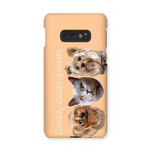 Modern: Custom Three Pet Phone Case - Paw & Glory - Dog Portraits - Pet Portraits