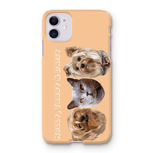 Modern: Custom Three Pet Phone Case - Paw & Glory - Dog Portraits - Pet Portraits