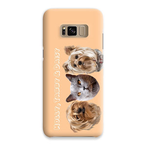 Modern: Custom Three Pet Phone Case - Paw & Glory - Dog Portraits - Pet Portraits