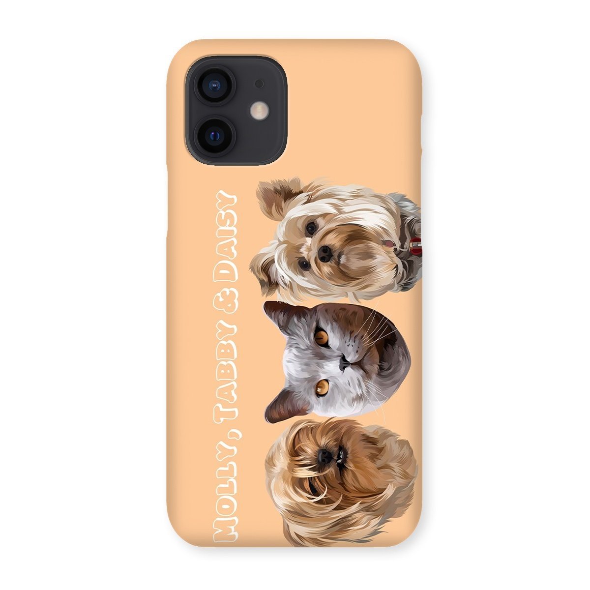 Modern: Custom Three Pet Phone Case - Paw & Glory - Dog Portraits - Pet Portraits