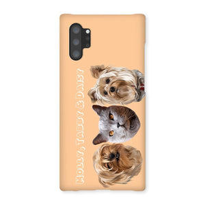Modern: Custom Three Pet Phone Case - Paw & Glory - Dog Portraits - Pet Portraits
