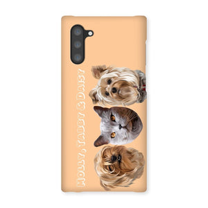 Modern: Custom Three Pet Phone Case - Paw & Glory - Dog Portraits - Pet Portraits