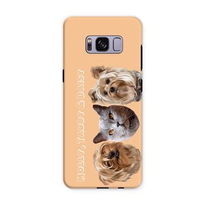 Modern: Custom Three Pet Phone Case - Paw & Glory - Dog Portraits - Pet Portraits