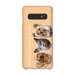 Modern: Custom Three Pet Phone Case - Paw & Glory - Dog Portraits - Pet Portraits