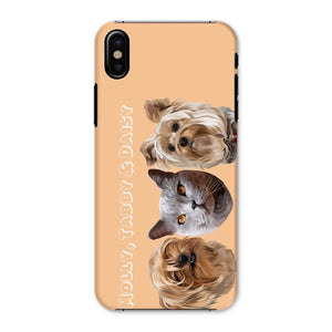 Modern: Custom Three Pet Phone Case - Paw & Glory - Dog Portraits - Pet Portraits