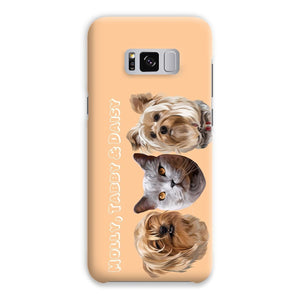 Modern: Custom Three Pet Phone Case - Paw & Glory - Dog Portraits - Pet Portraits