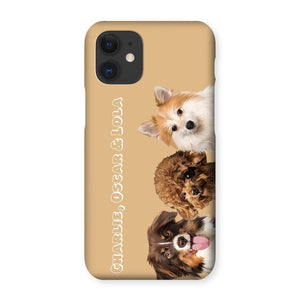Modern: Custom Three Pet Phone Case (Half Body) - Paw & Glory - Dog Portraits - Pet Portraits