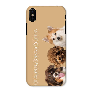 Modern: Custom Three Pet Phone Case (Half Body) - Paw & Glory - Dog Portraits - Pet Portraits