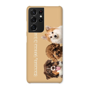 Modern: Custom Three Pet Phone Case (Half Body) - Paw & Glory - Dog Portraits - Pet Portraits