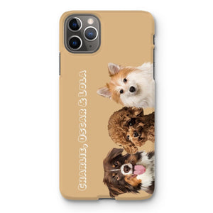 Modern: Custom Three Pet Phone Case (Half Body) - Paw & Glory - Dog Portraits - Pet Portraits