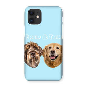 Modern: Custom Two Pet Phone Case - Paw & Glory - Dog Portraits - Pet Portraits