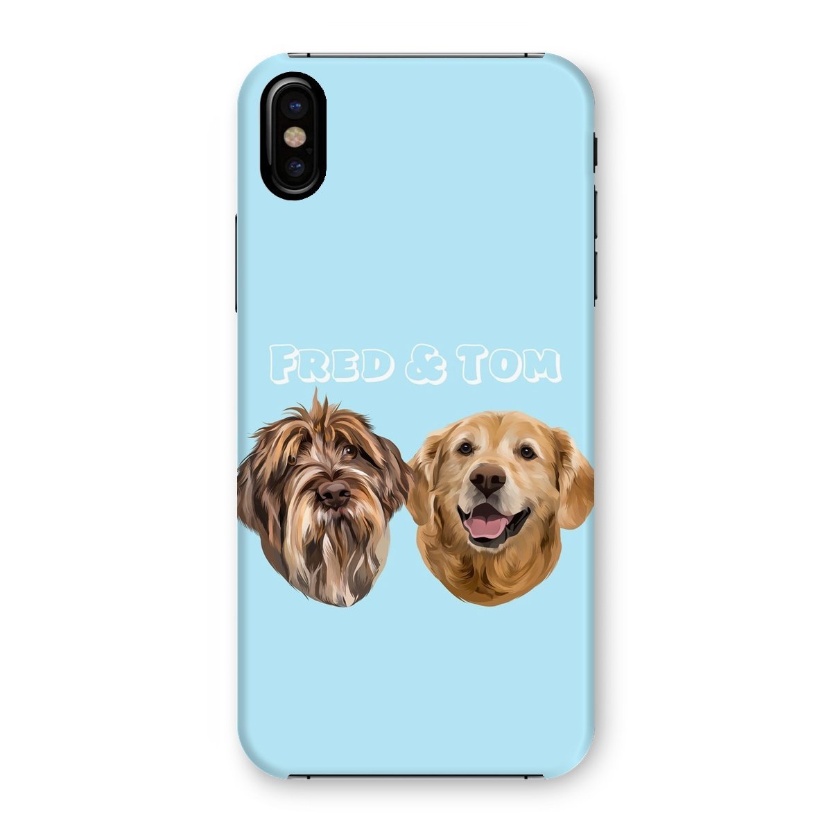 Modern: Custom Two Pet Phone Case - Paw & Glory - Dog Portraits - Pet Portraits