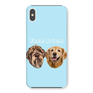 Modern: Custom Two Pet Phone Case - Paw & Glory - Dog Portraits - Pet Portraits