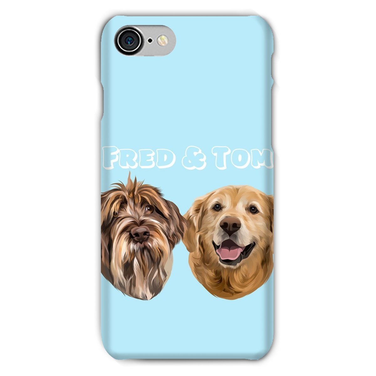 Modern: Custom Two Pet Phone Case - Paw & Glory - Dog Portraits - Pet Portraits