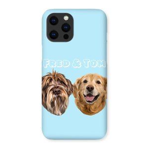 Modern: Custom Two Pet Phone Case - Paw & Glory - Dog Portraits - Pet Portraits